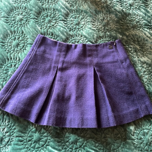 Navy blue wool blend skirt - Picture 2 of 9